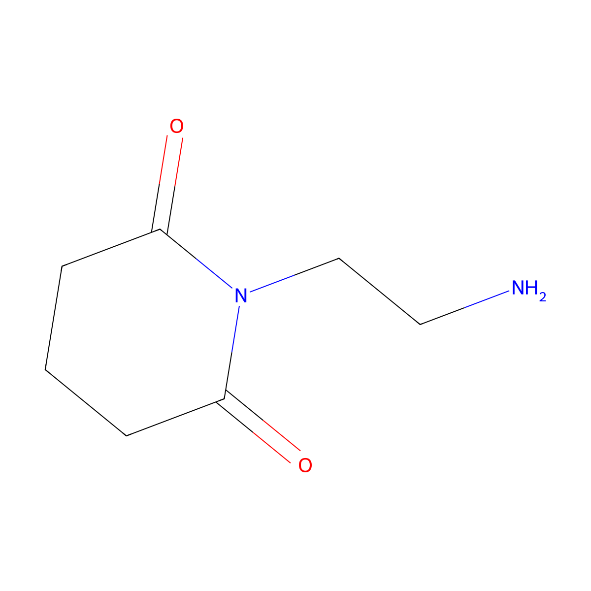 1-(2-Aminoethyl)piperidine-2,6-dione molecular structure, CAS 1156764-82-7