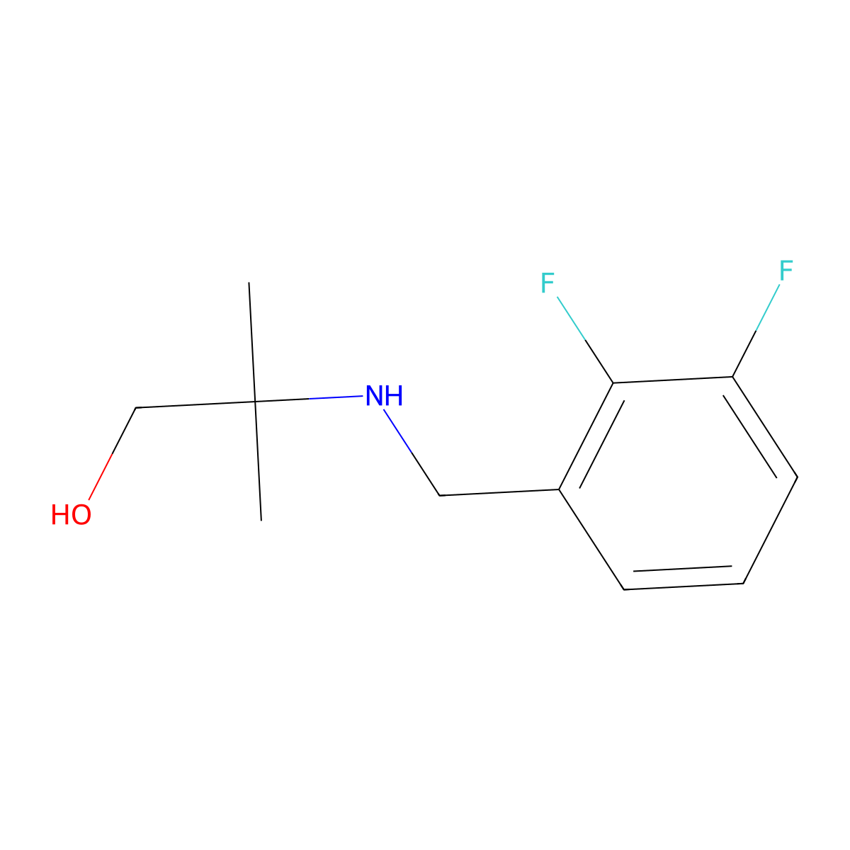 2-{[(2,3-Difluorophenyl)methyl]amino}-2-methylpropan-1-ol molecular structure, CAS 1156765-10-4