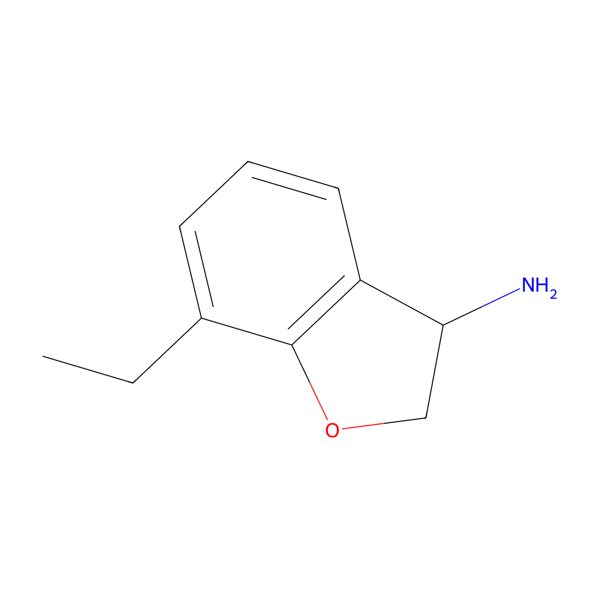 7-Ethyl-2,3-dihydro-1-benzofuran-3-amine molecular structure, CAS 1156775-41-5