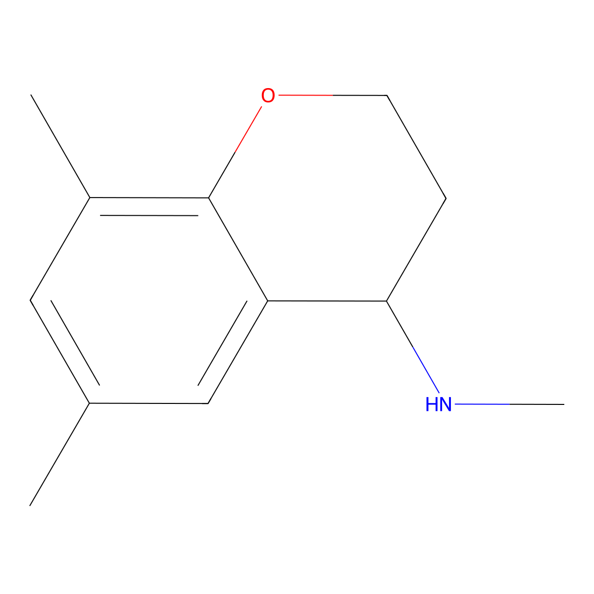 N,6,8-trimethyl-3,4-dihydro-2H-1-benzopyran-4-amine molecular structure, CAS 1156777-08-0