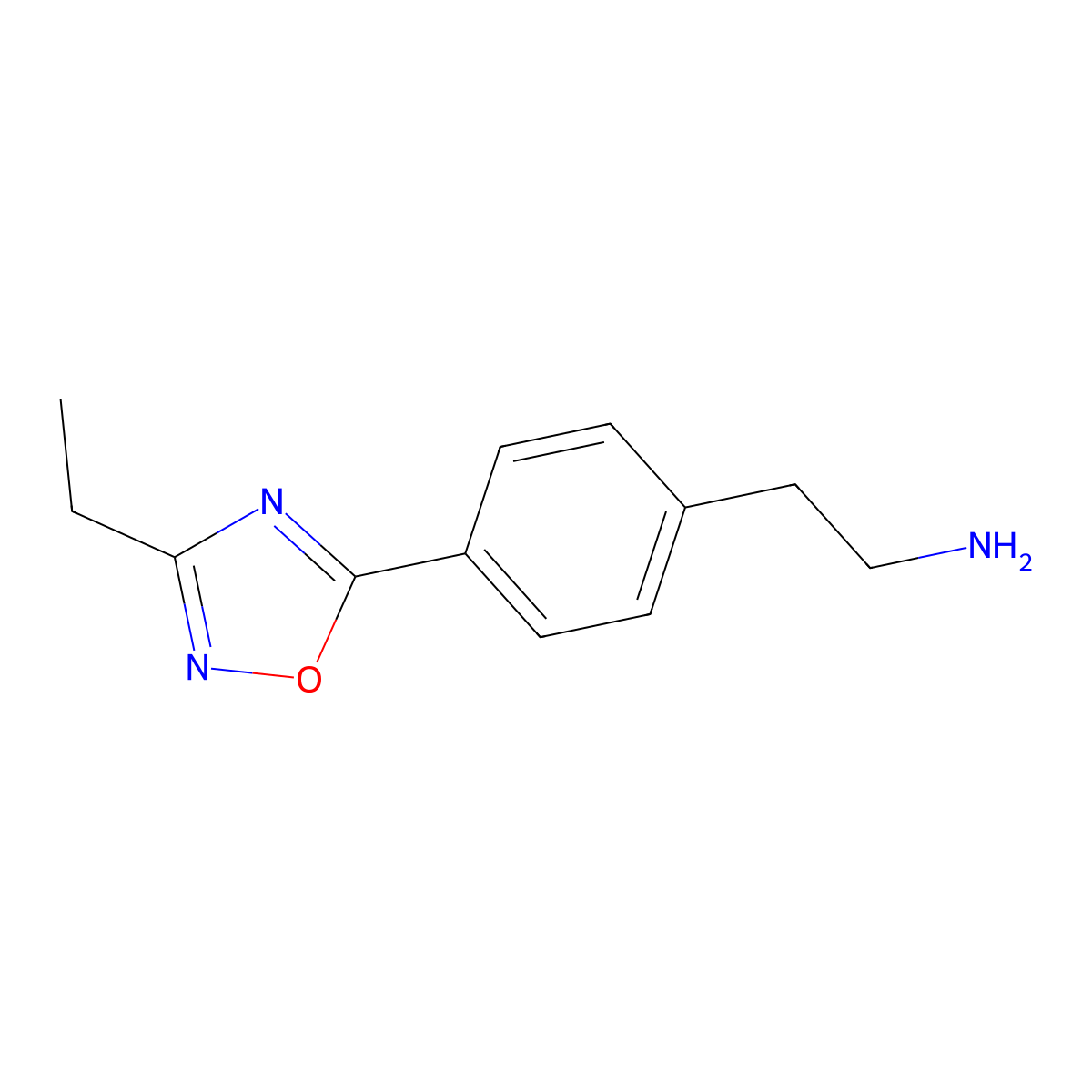 2-[4-(3-Ethyl-1,2,4-oxadiazol-5-yl)phenyl]ethan-1-amine molecular structure, CAS 1156780-96-9