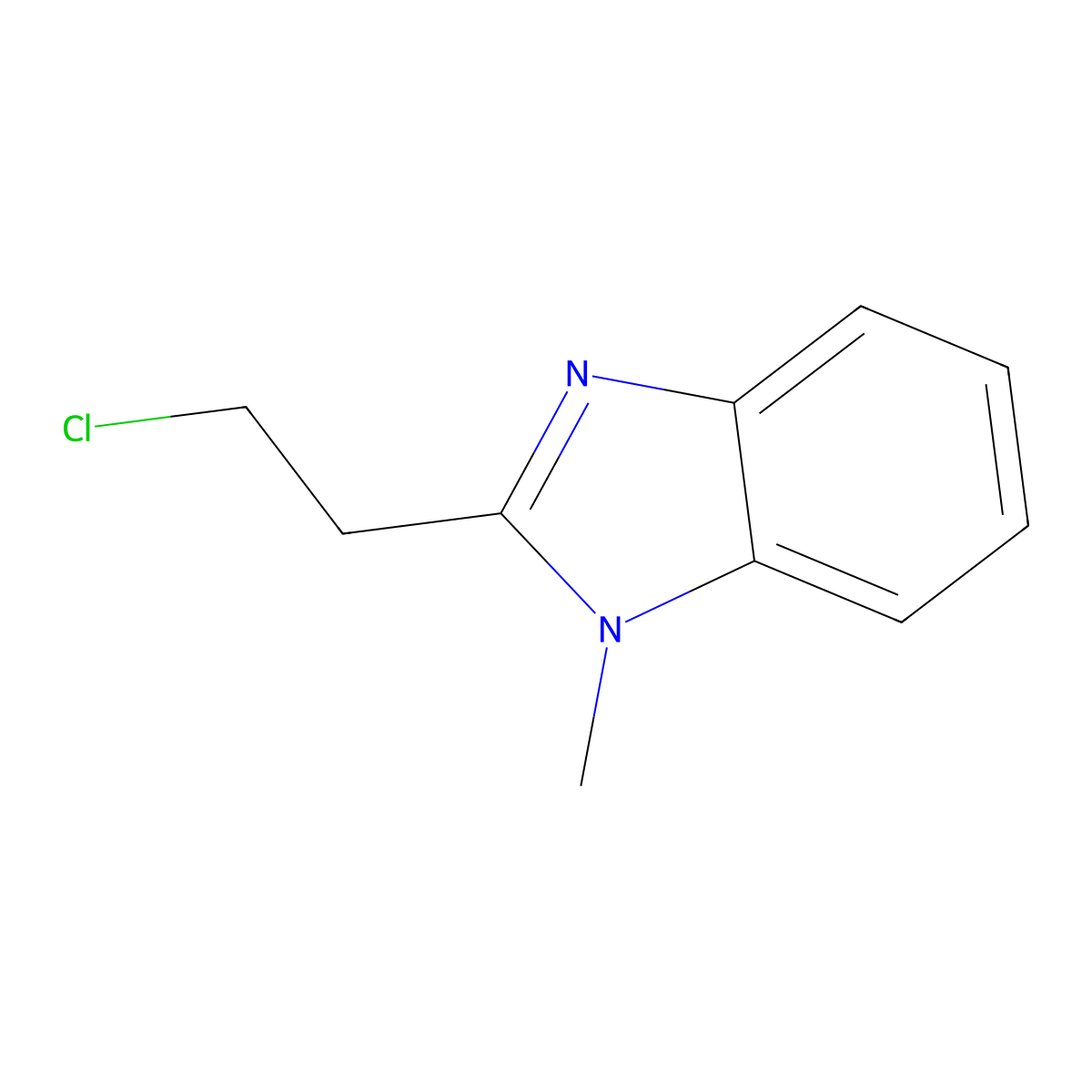 2-(2-chloroethyl)-1-methyl-1H-1,3-benzodiazole molecular structure, CAS 1156782-92-1
