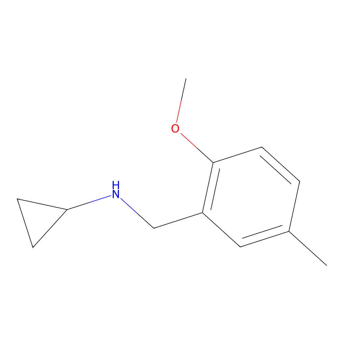 N-Cyclopropyl-2-methoxy-5-methylbenzenemethanamine molecular structure, CAS 1156801-50-1