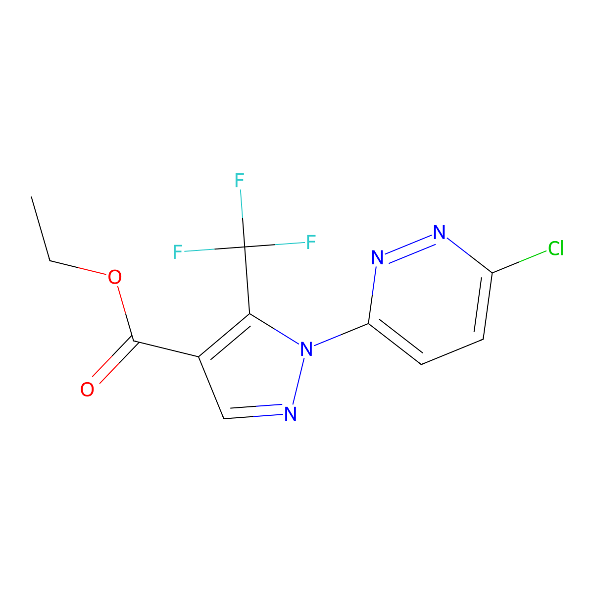 ethyl 1-(6-chloropyridazin-3-yl)-5-(trifluoromethyl)-1H-pyrazole-4-carboxylate molecular structure, CAS 1156803-06-3