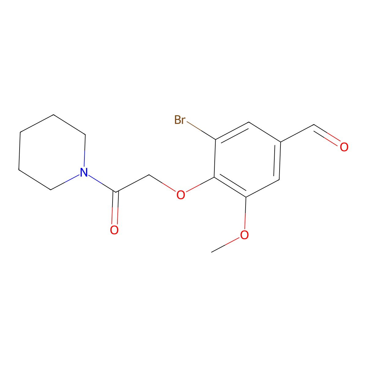 3-Bromo-5-methoxy-4-(2-oxo-2-(piperidin-1-yl)ethoxy)benzaldehyde molecular structure, CAS 1156804-80-6