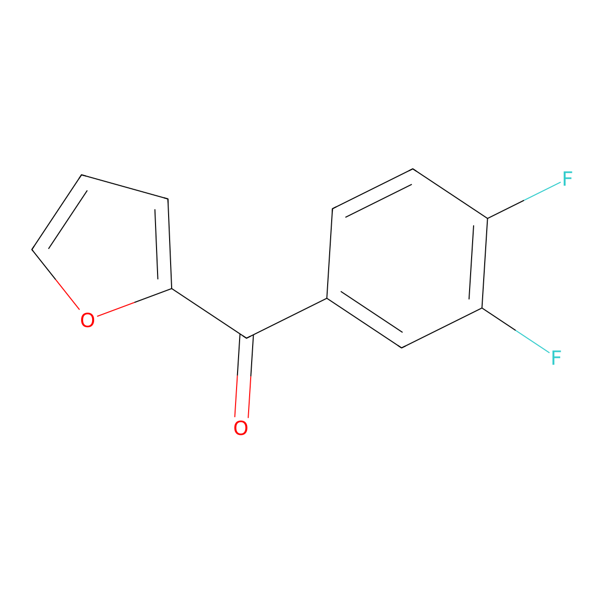 (3,4-Difluorophenyl)(furan-2-yl)methanone molecular structure, CAS 1156807-06-5