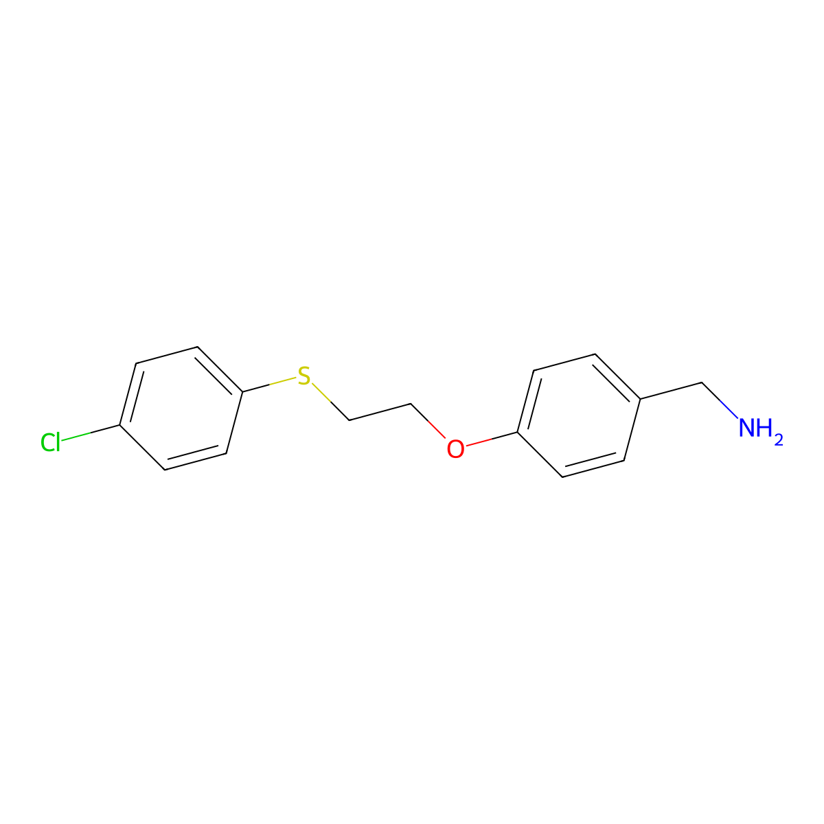 (4-{2-[(4-Chlorophenyl)sulfanyl]ethoxy}phenyl)methanamine molecular structure, CAS 1156815-73-4