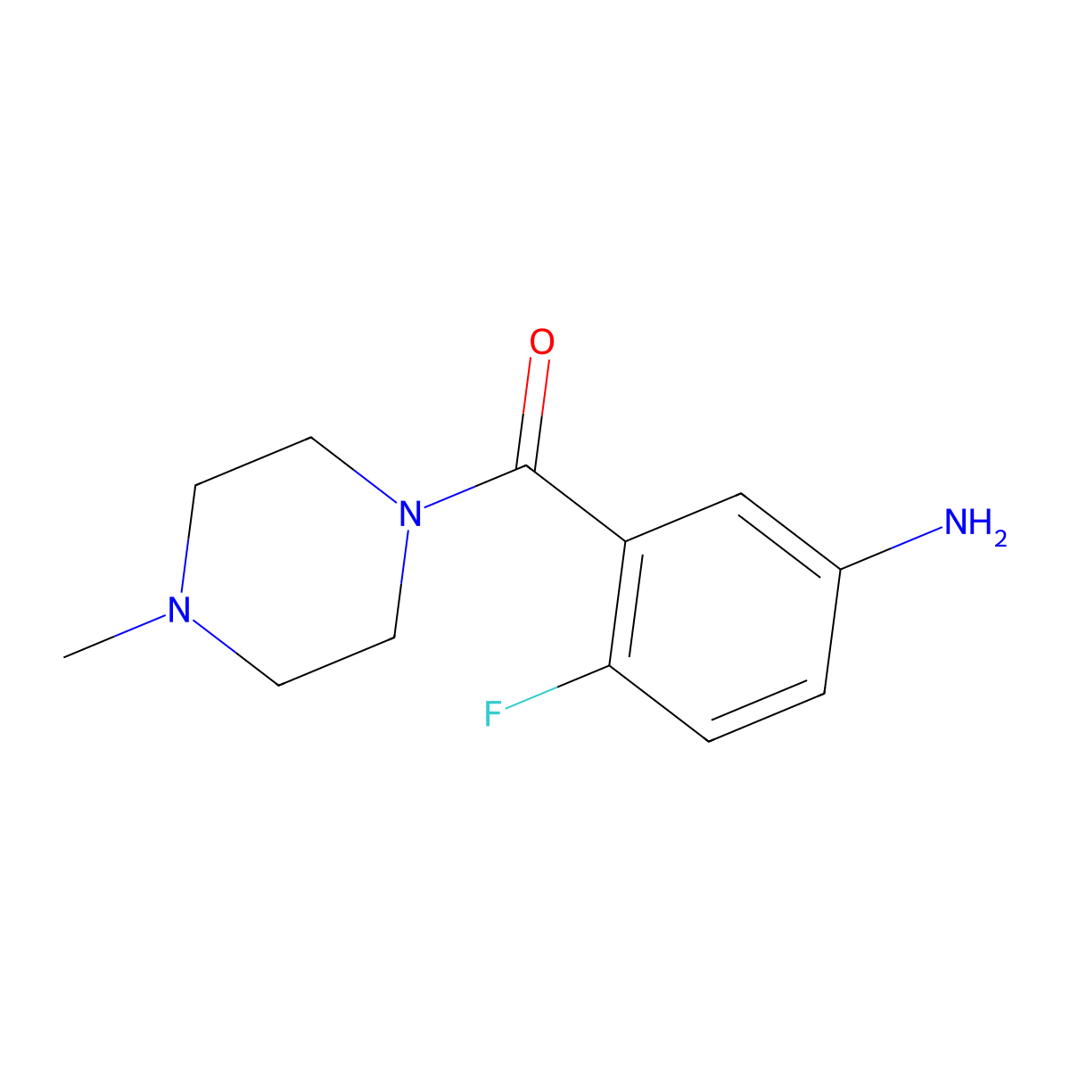 (5-Amino-2-fluorophenyl)(4-methylpiperazin-1-yl)methanone molecular structure, CAS 1156817-81-0