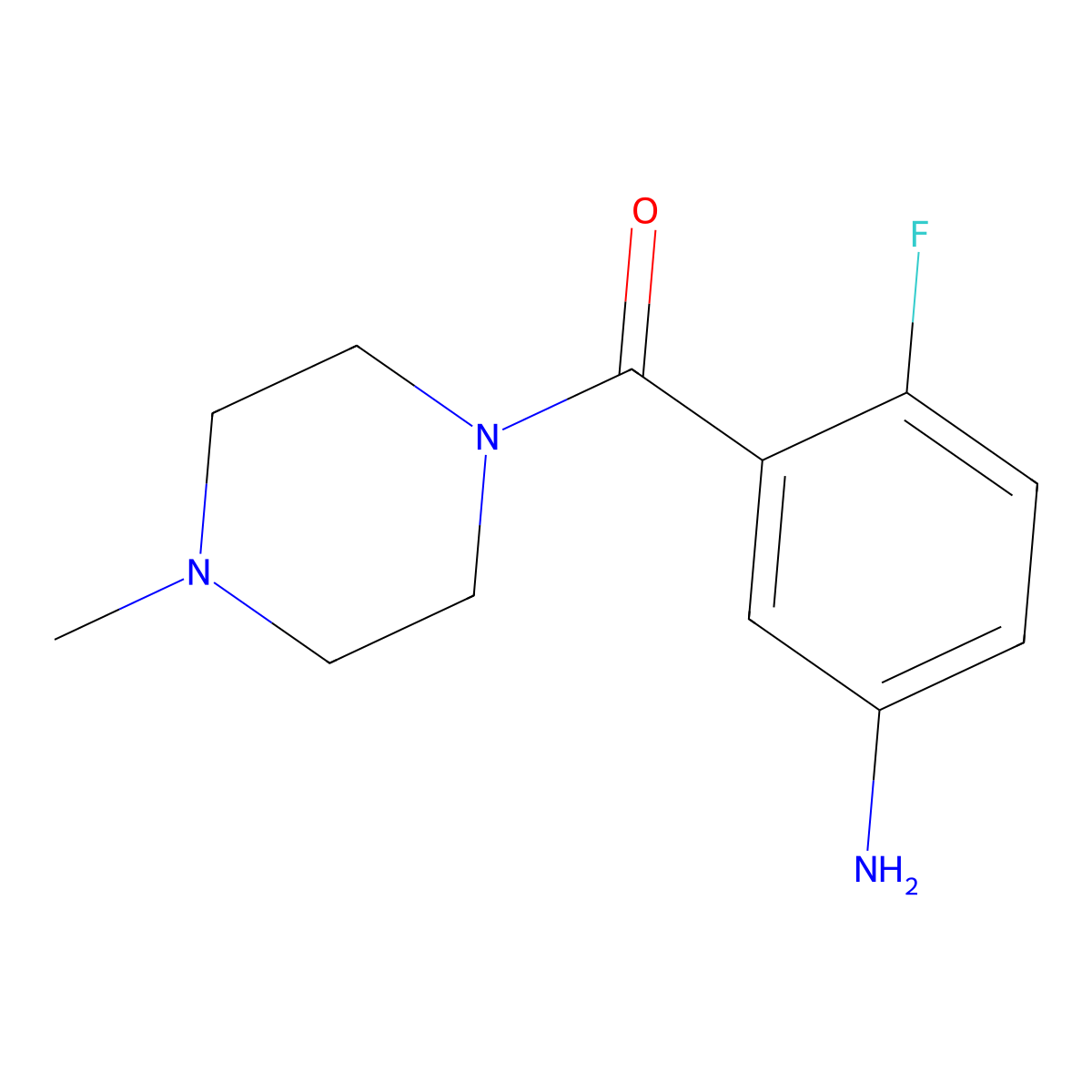 (5-Amino-2-fluorophenyl)(4-methylpiperazin-1-yl)methanone molecular structure, CAS 1156817-81-0
