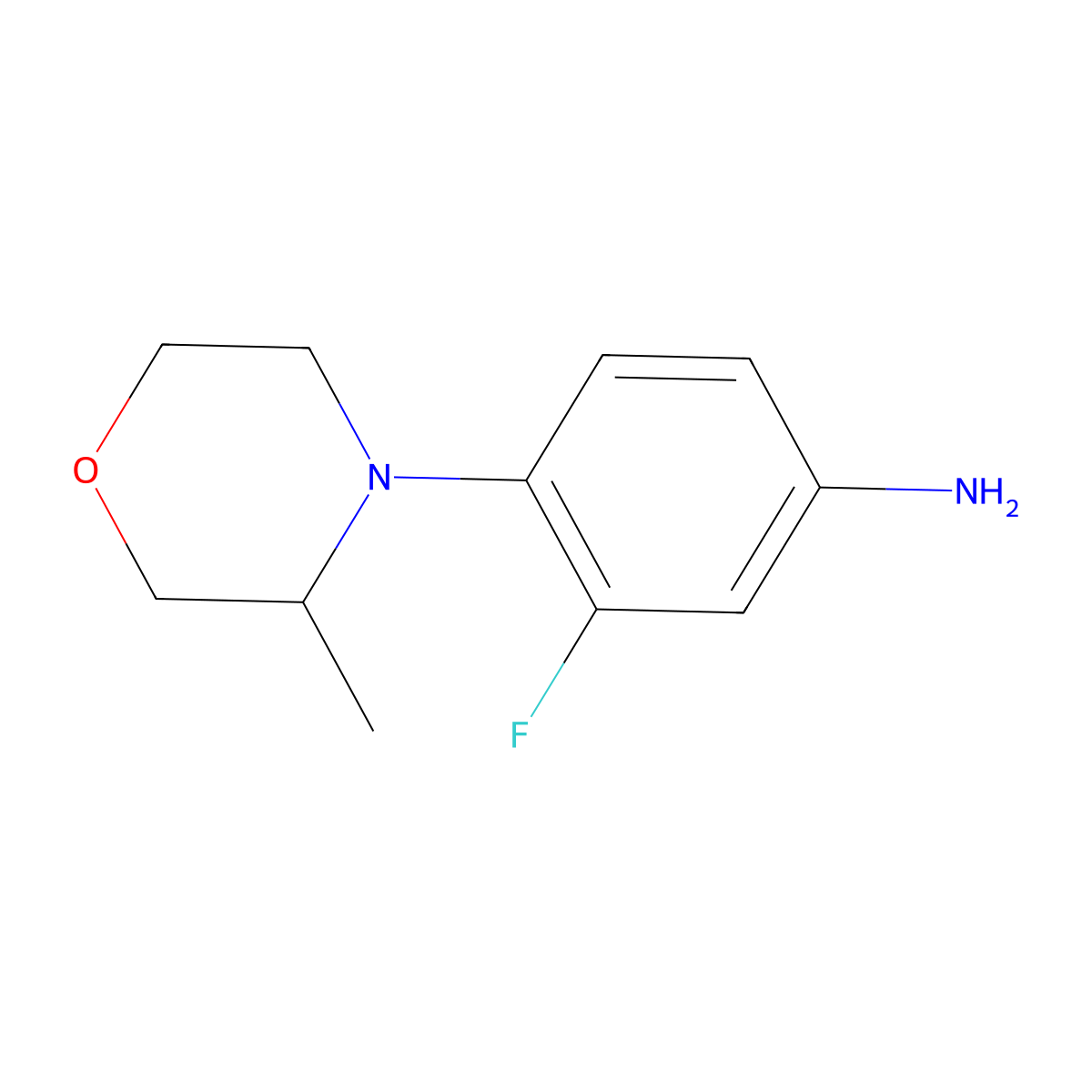 3-Fluoro-4-(3-methylmorpholin-4-yl)aniline molecular structure, CAS 1156819-47-4
