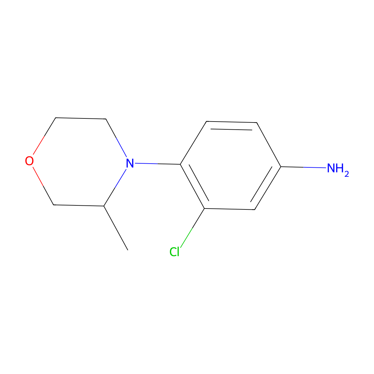 3-Chloro-4-(3-methylmorpholin-4-yl)aniline molecular structure, CAS 1156820-04-0