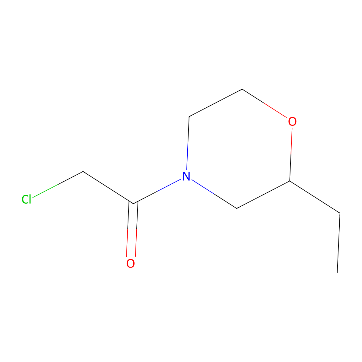 2-Chloro-1-(2-ethylmorpholin-4-yl)ethan-1-one molecular structure, CAS 1156825-66-9