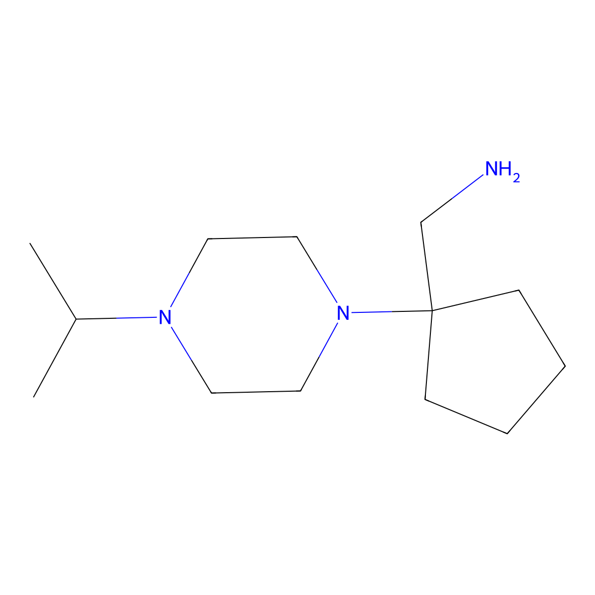 {1-[4-(Propan-2-yl)piperazin-1-yl]cyclopentyl}methanamine molecular structure, CAS 1156827-98-3