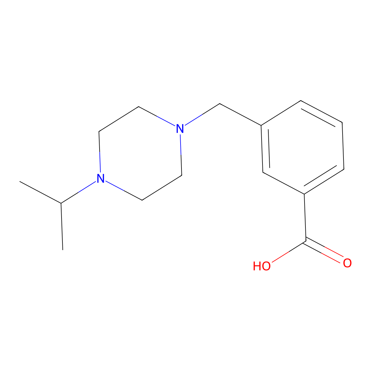 3-{[4-(Propan-2-yl)piperazin-1-yl]methyl}benzoic acid molecular structure, CAS 1156829-42-3