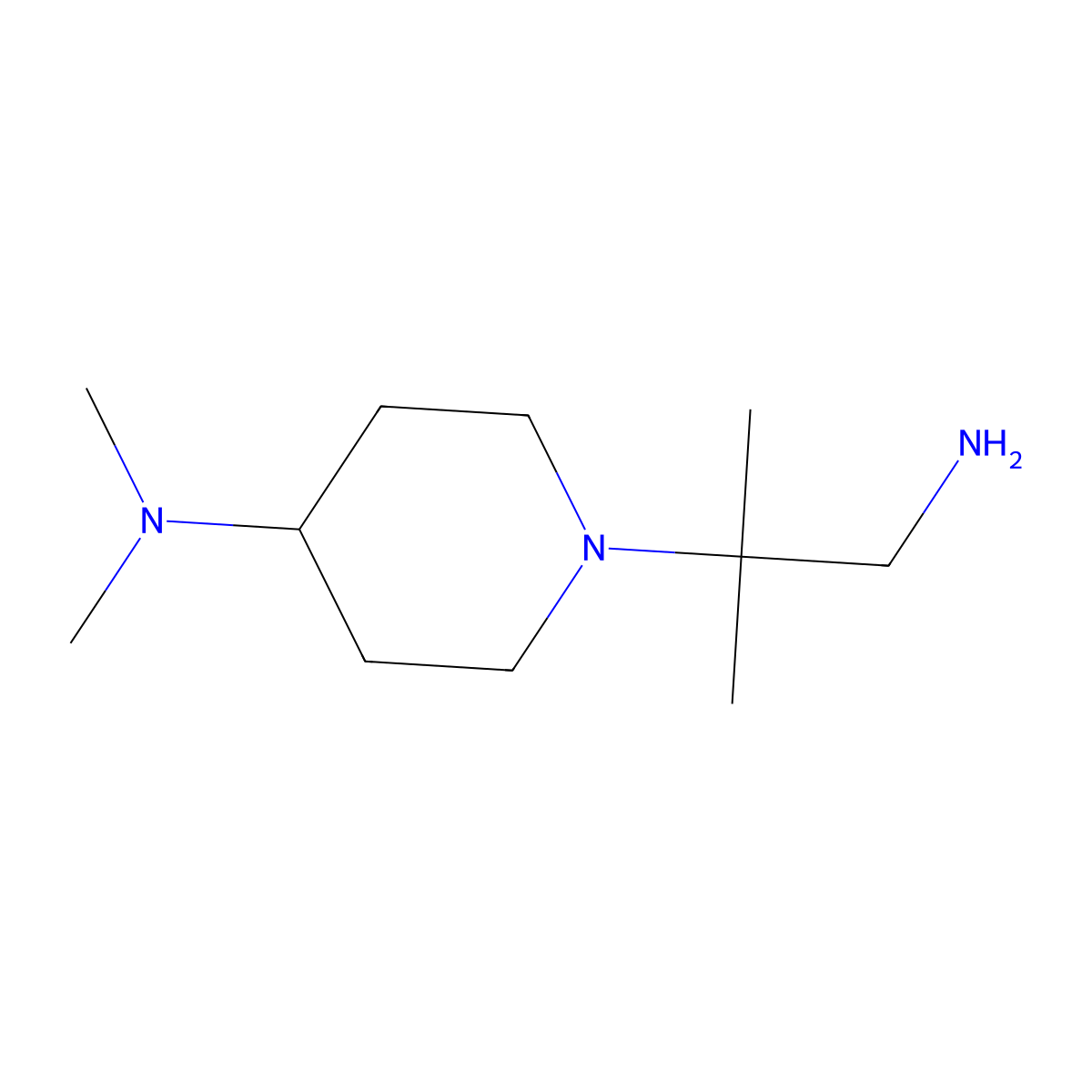 1-(1-amino-2-methylpropan-2-yl)-N,N-dimethylpiperidin-4-amine molecular structure, CAS 1156831-47-8