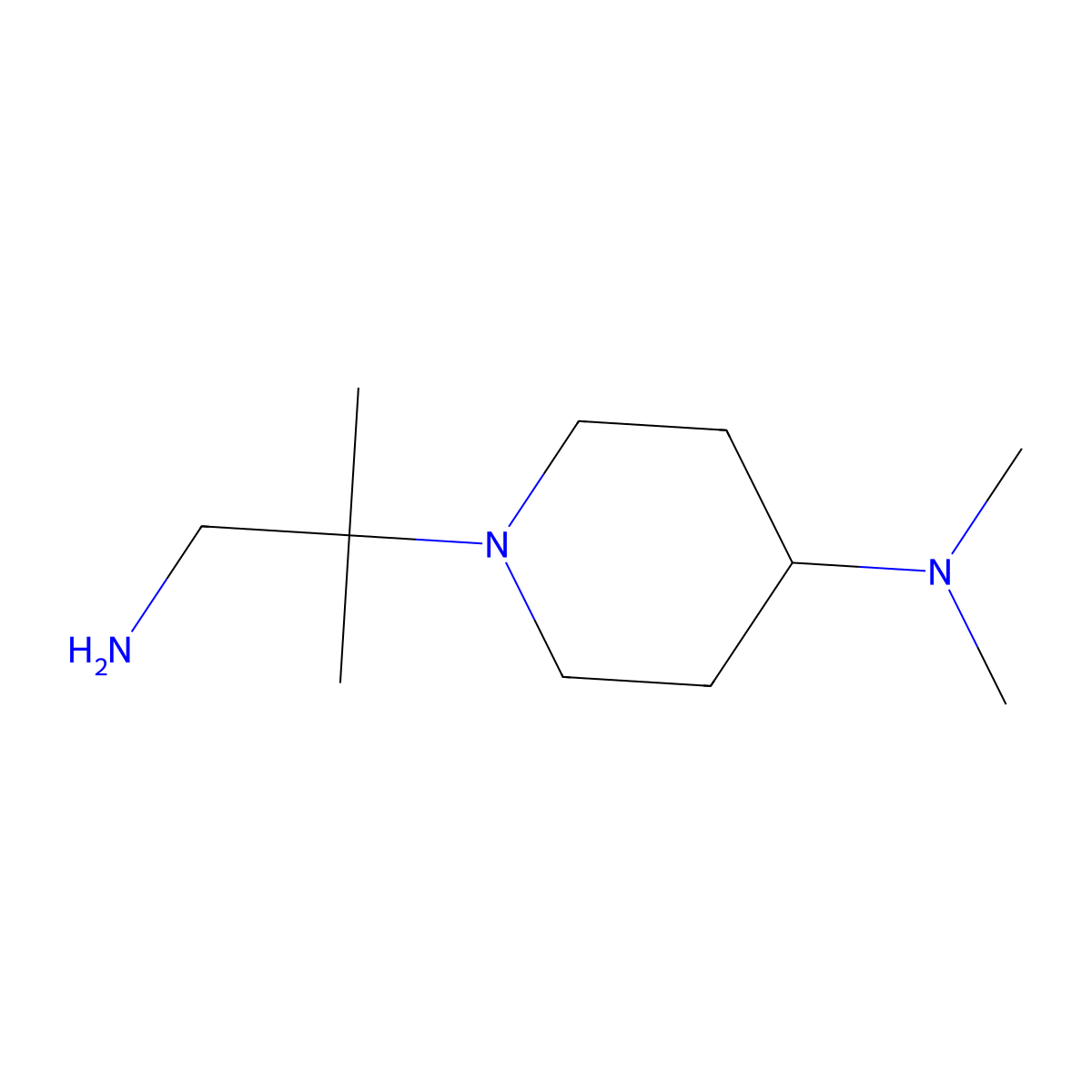1-(1-amino-2-methylpropan-2-yl)-N,N-dimethylpiperidin-4-amine molecular structure, CAS 1156831-47-8