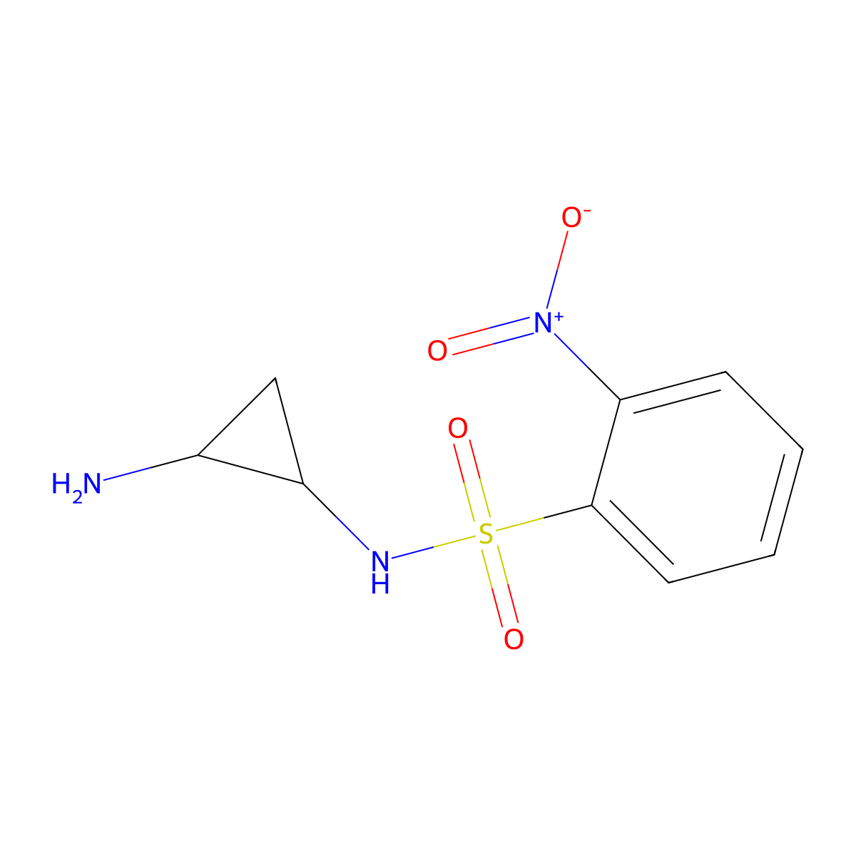 N-(2-aminocyclopropyl)-2-nitrobenzenesulfonamide molecular structure, CAS 1156836-65-5