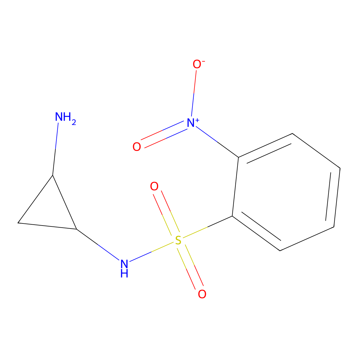 N-(2-aminocyclopropyl)-2-nitrobenzenesulfonamide molecular structure, CAS 1156836-65-5