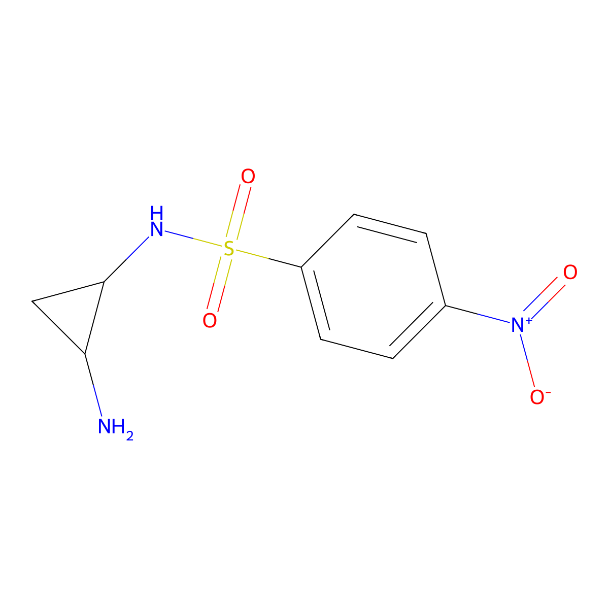N-(2-aminocyclopropyl)-4-nitrobenzenesulfonamide molecular structure, CAS 1156836-74-6