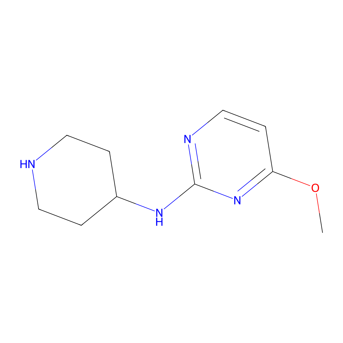 4-methoxy-N-(piperidin-4-yl)pyrimidin-2-amine molecular structure, CAS 1156837-11-4