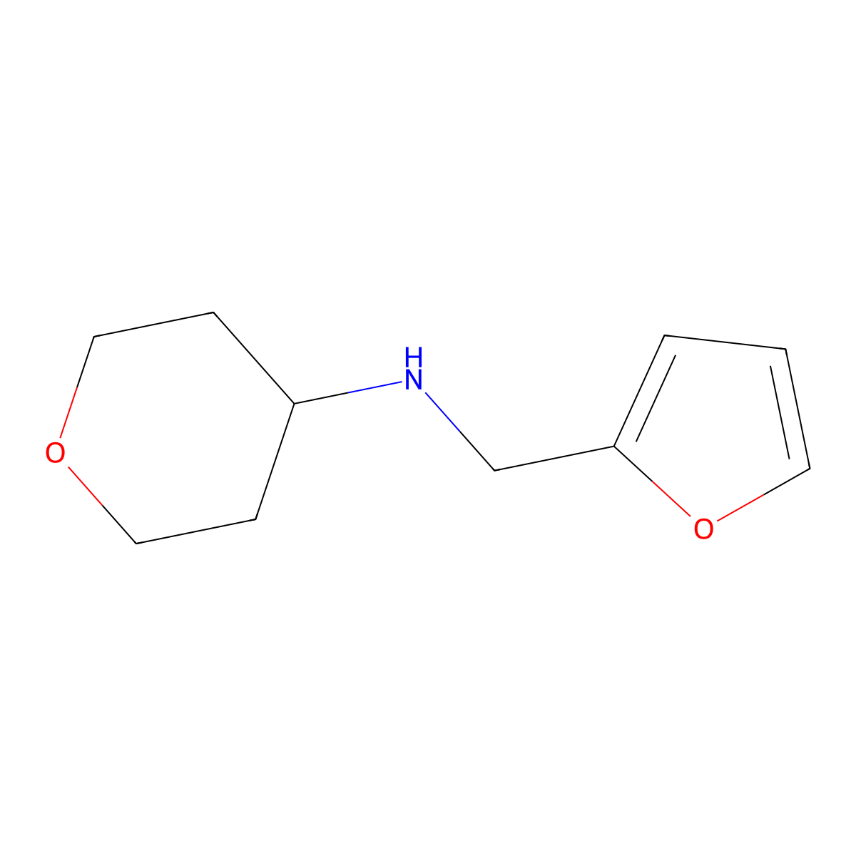 N-[(furan-2-yl)methyl]oxan-4-amine molecular structure, CAS 1156837-23-8