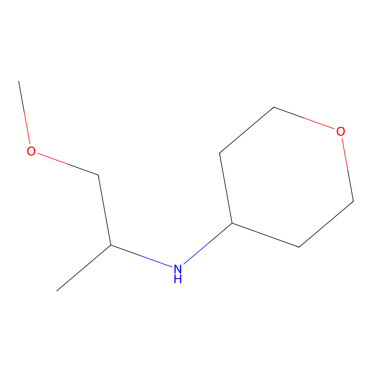 N-(1-methoxypropan-2-yl)oxan-4-amine molecular structure, CAS 1156837-94-3