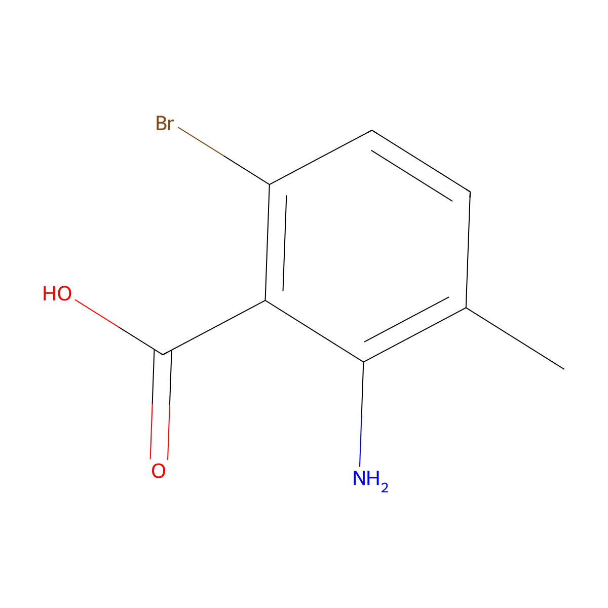 2-Amino-6-bromo-3-methylbenzoic acid molecular structure, CAS 1156838-26-4