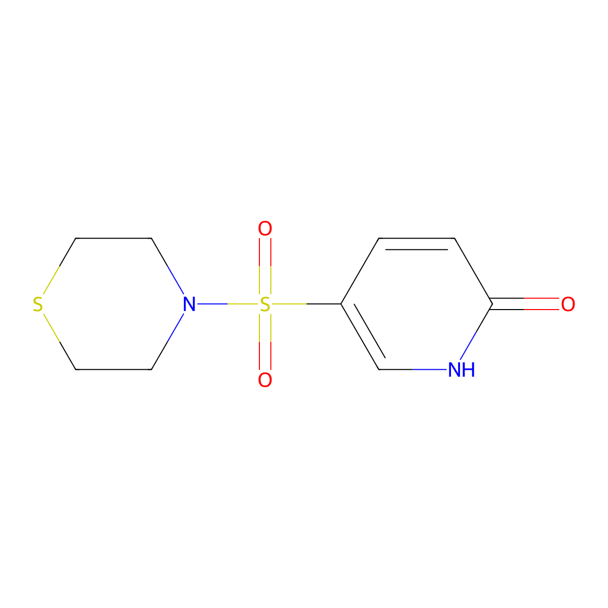 5-(Thiomorpholinosulfonyl)pyridin-2(1H)-one molecular structure, CAS 1156841-72-3