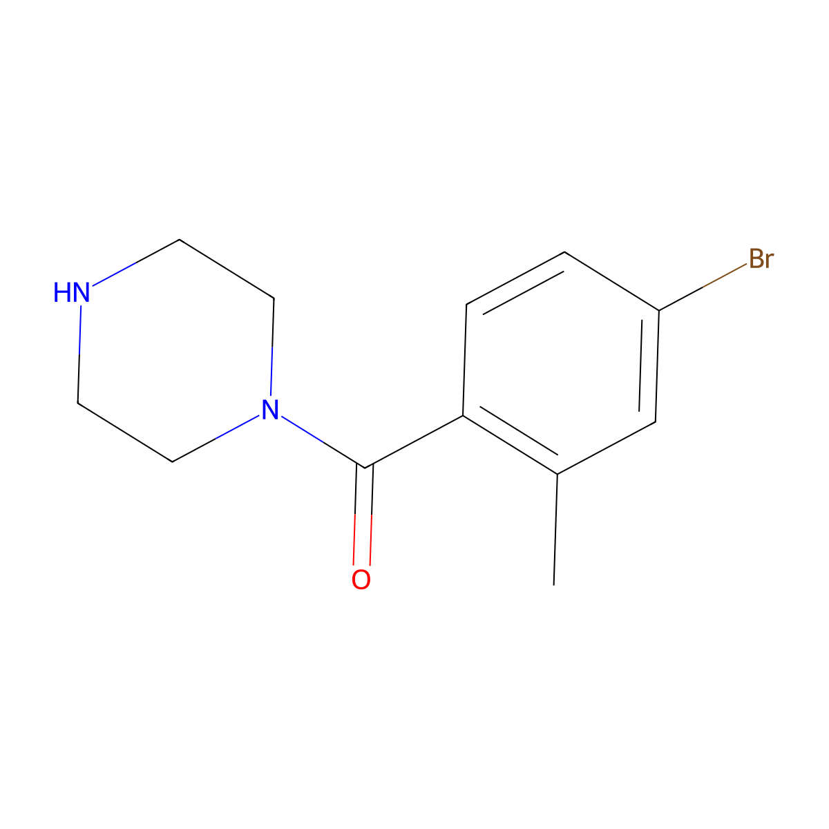 1-(4-Bromo-2-methylbenzoyl)piperazine molecular structure, CAS 1156842-50-0