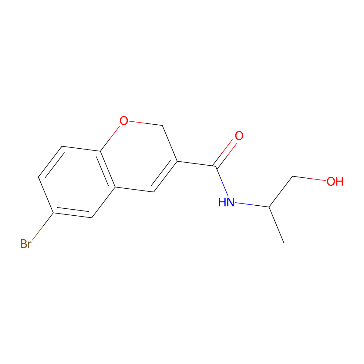6-bromo-N-(1-hydroxypropan-2-yl)-2H-chromene-3-carboxamide molecular structure, CAS 1156852-58-2
