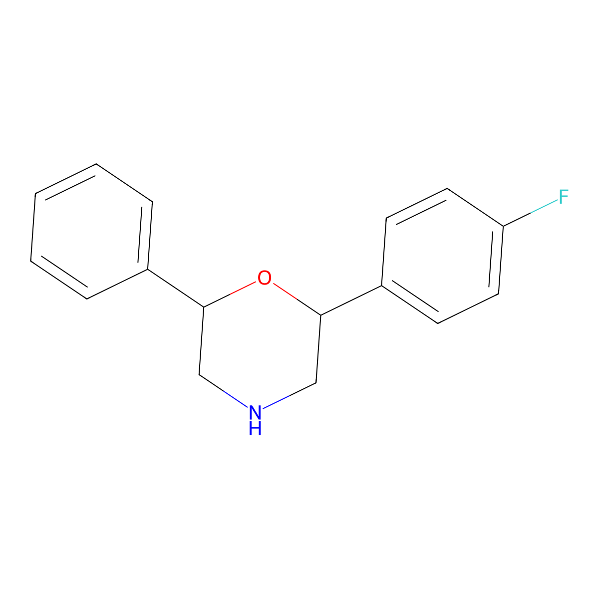 2-(4-Fluorophenyl)-6-phenylmorpholine molecular structure, CAS 1156854-14-6