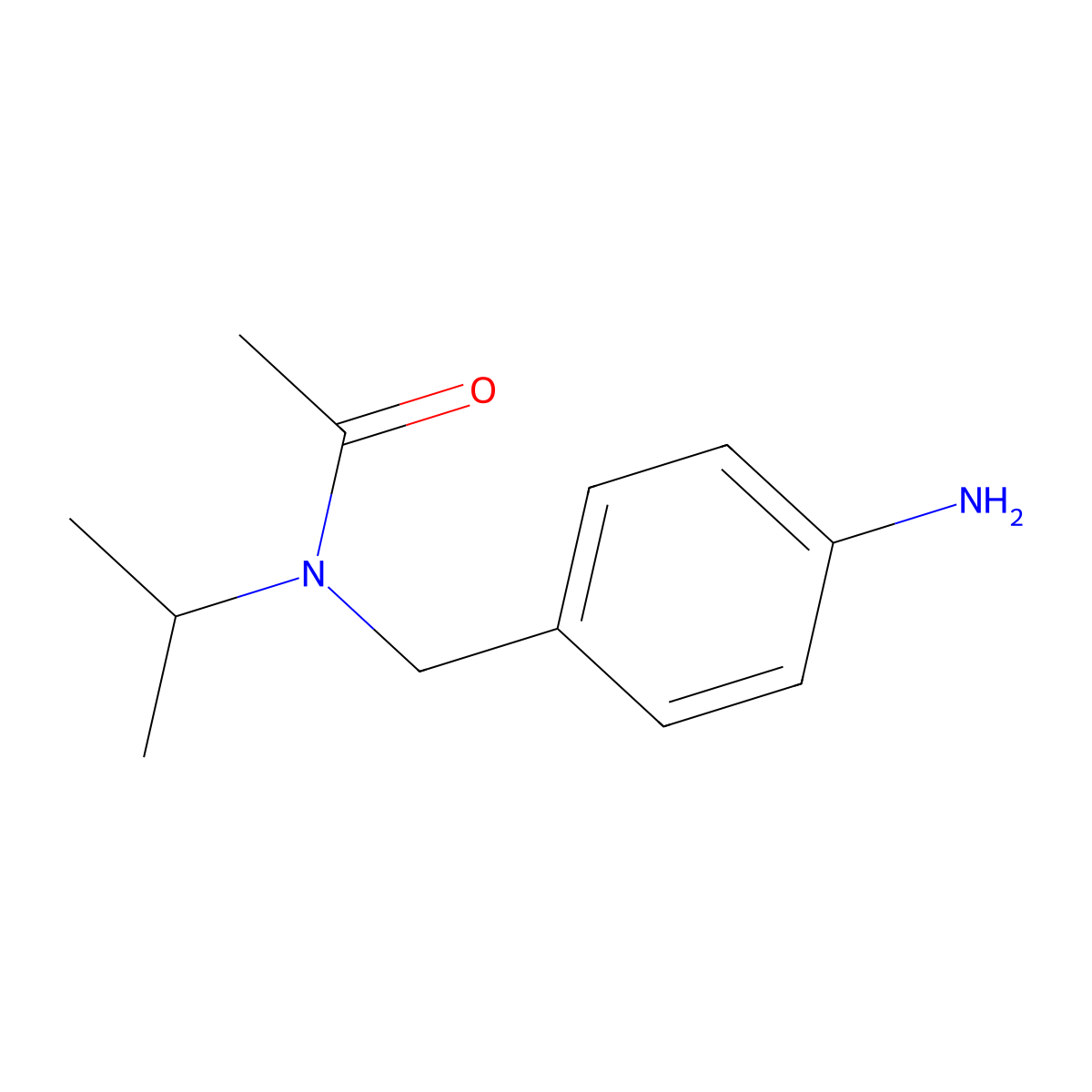 N-[(4-aminophenyl)methyl]-N-(propan-2-yl)acetamide molecular structure, CAS 1156857-35-0
