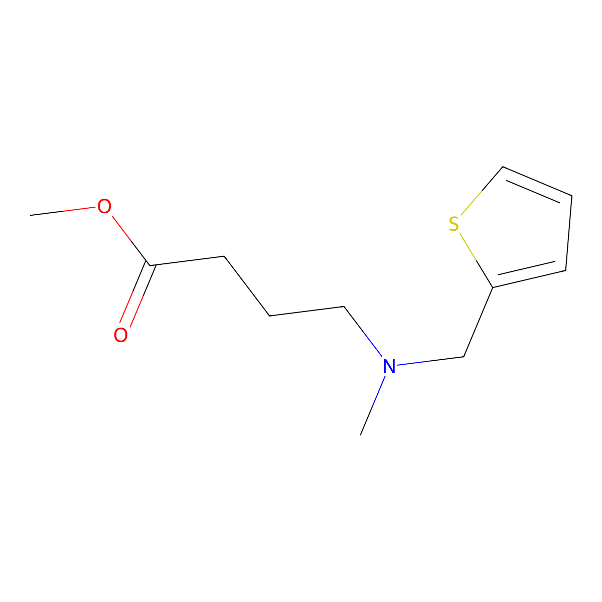 Methyl 4-{methyl[(thiophen-2-yl)methyl]amino}butanoate molecular structure, CAS 1156864-58-2