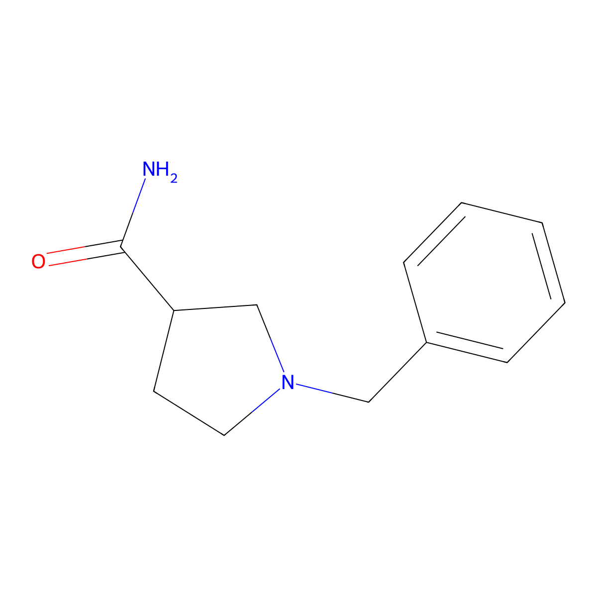 1-Benzylpyrrolidine-3-carboxamide molecular structure, CAS 115687-29-1