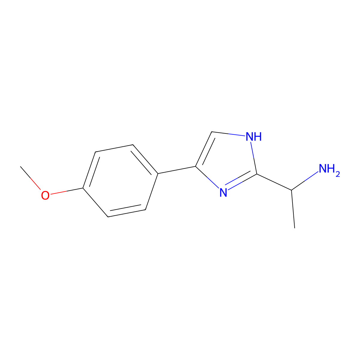 1-[5-(4-methoxyphenyl)-1H-imidazol-2-yl]ethan-1-amine molecular structure, CAS 1156883-34-9