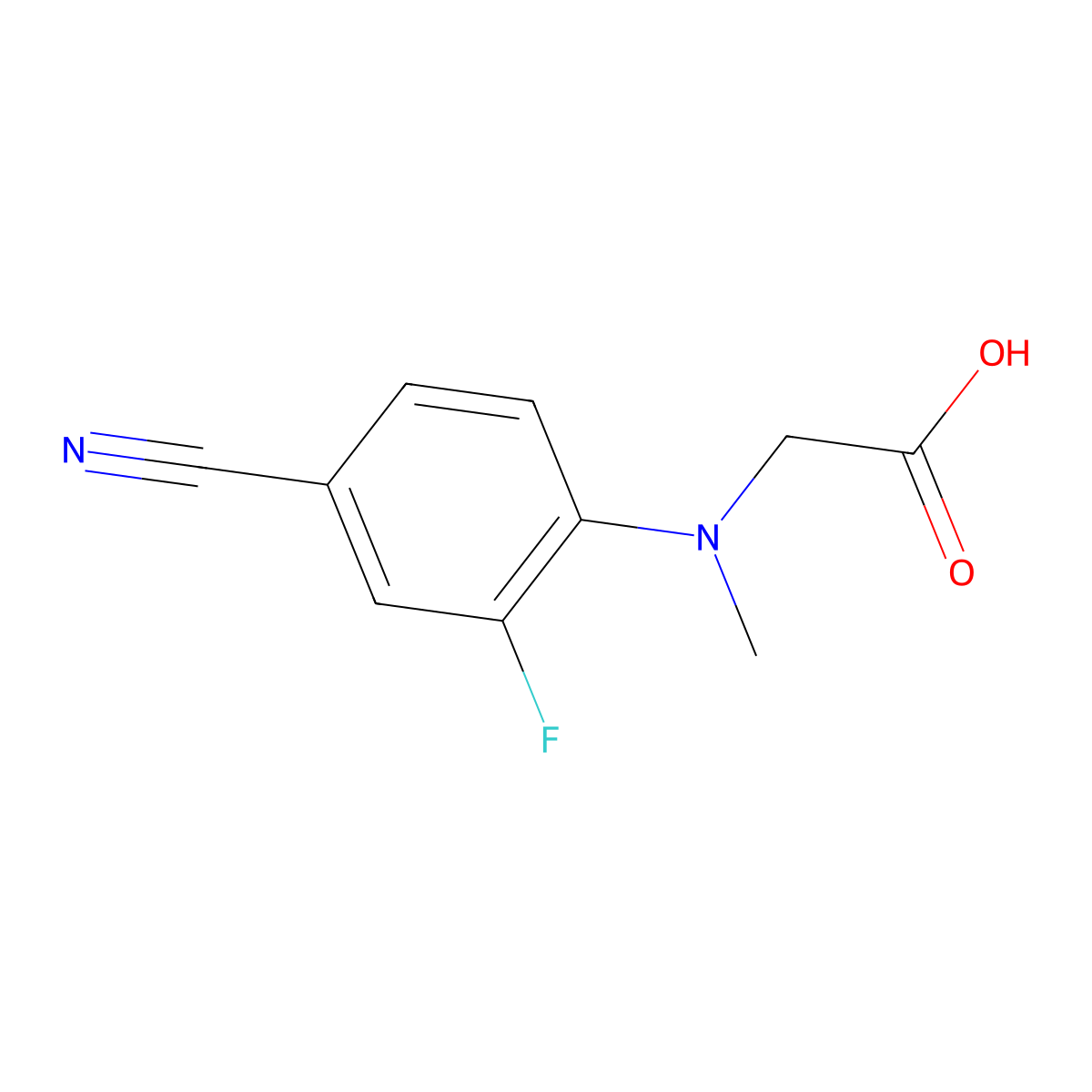2-[(4-Cyano-2-fluorophenyl)(methyl)amino]acetic acid molecular structure, CAS 1156886-34-8