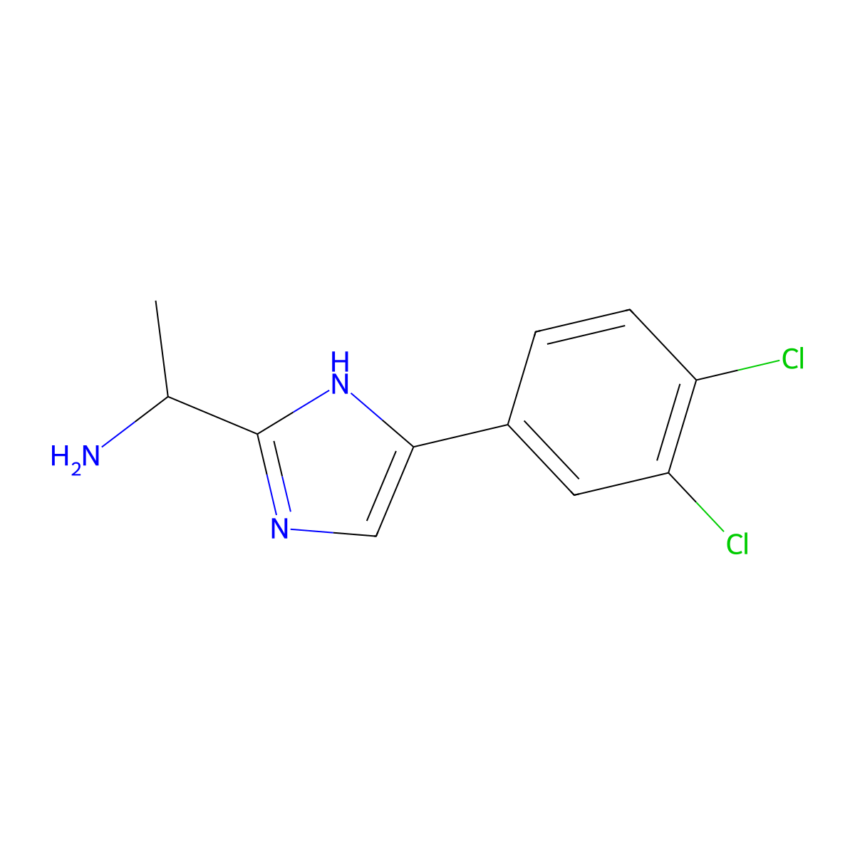 1-[5-(3,4-dichlorophenyl)-1H-imidazol-2-yl]ethan-1-amine molecular structure, CAS 1156888-31-1
