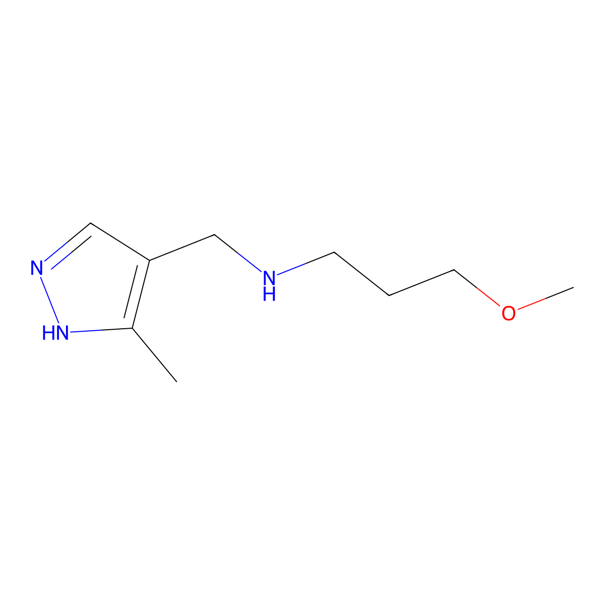 (3-Methoxypropyl)[(3-methyl-1H-pyrazol-4-yl)methyl]amine molecular structure, CAS 1156888-78-6