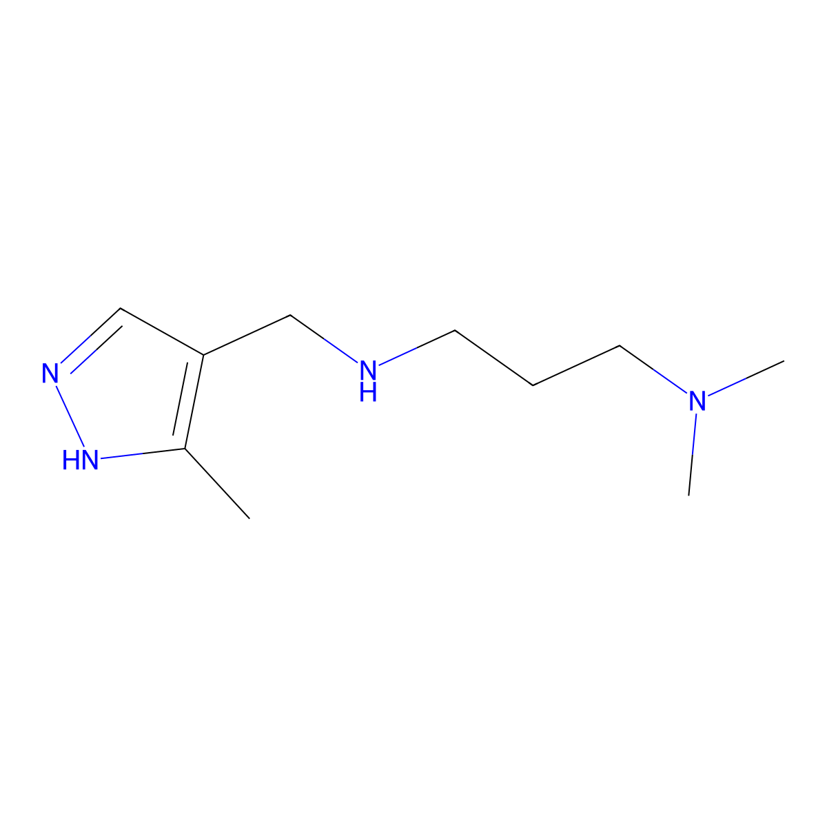 [3-(Dimethylamino)propyl][(3-methyl-1H-pyrazol-4-yl)methyl]amine molecular structure, CAS 1156889-12-1