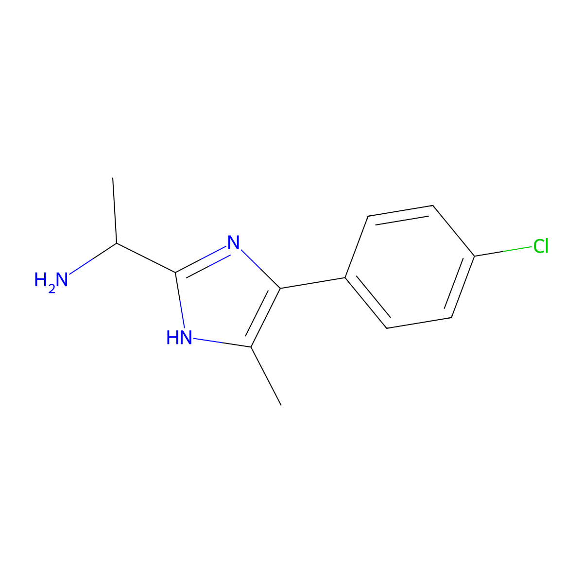 1-(5-(4-Chlorophenyl)-4-methyl-1H-imidazol-2-yl)ethan-1-amine molecular structure, CAS 1156889-25-6