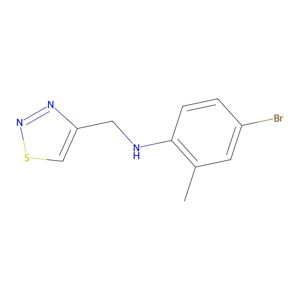 4-bromo-2-methyl-N-[(1,2,3-thiadiazol-4-yl)methyl]aniline molecular structure, CAS 1156889-81-4