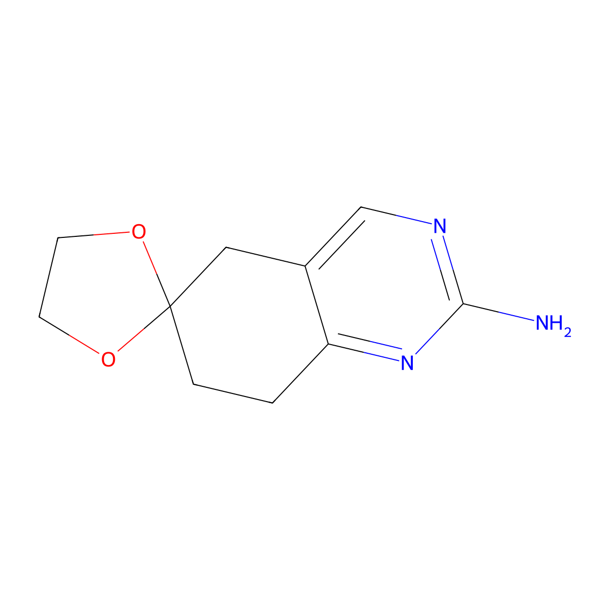 7',8'-dihydro-5'H-spiro[1,3-dioxolane-2,6'-quinazoline]-2'-amine molecular structure, CAS 115689-67-3