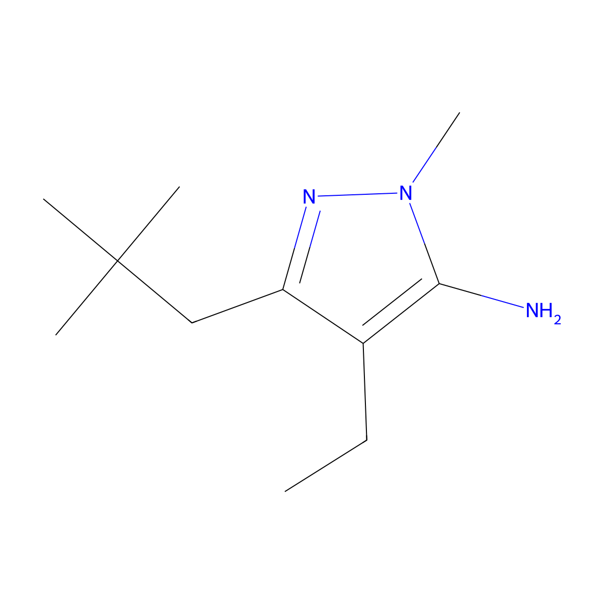 3-(2,2-Dimethylpropyl)-4-ethyl-1-methyl-1H-pyrazol-5-amine molecular structure, CAS 1156890-81-1