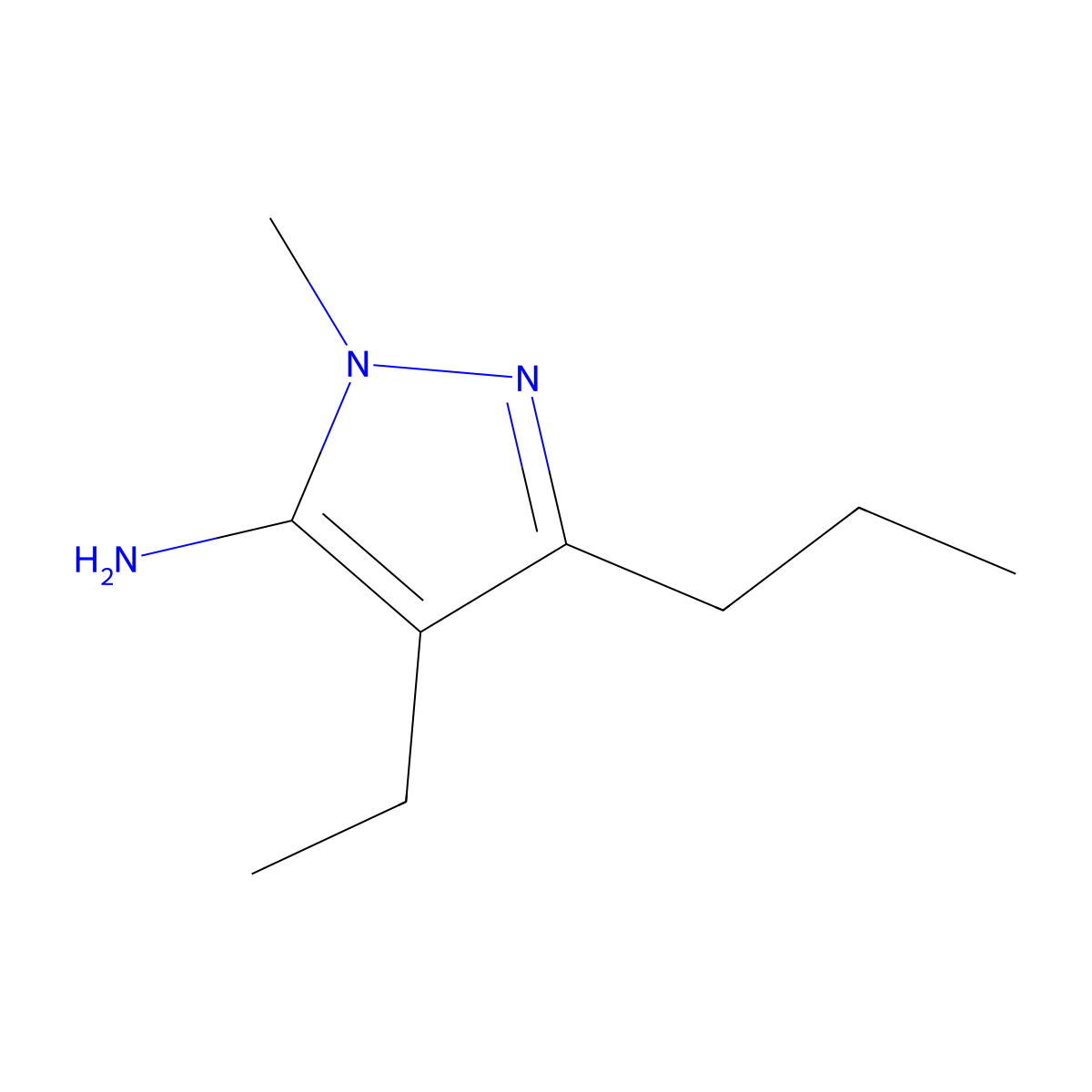 4-Ethyl-1-methyl-3-propyl-1H-pyrazol-5-amine molecular structure, CAS 1156891-40-5