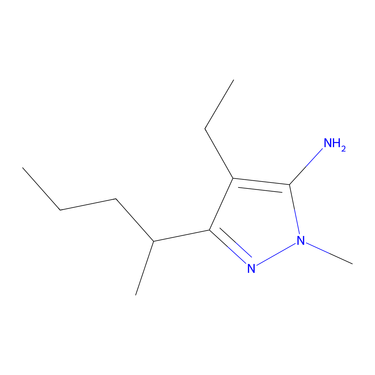 4-Ethyl-1-methyl-3-(pentan-2-yl)-1h-pyrazol-5-amine molecular structure, CAS 1156892-15-7