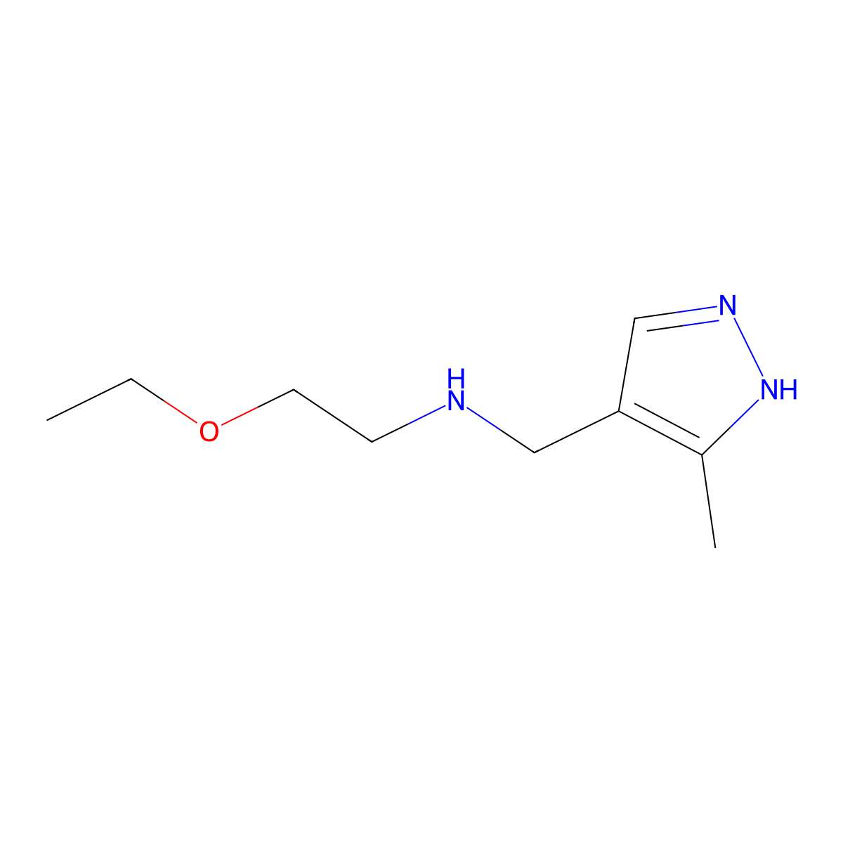 (2-Ethoxyethyl)[(3-methyl-1H-pyrazol-4-yl)methyl]amine molecular structure, CAS 1156892-19-1