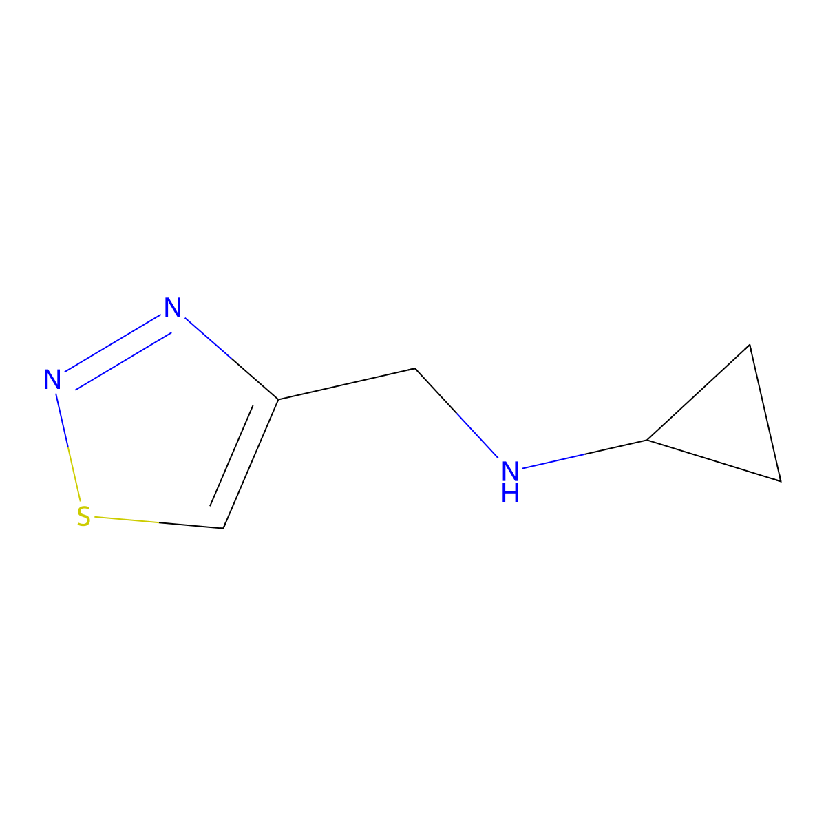 N-[(1,2,3-thiadiazol-4-yl)methyl]cyclopropanamine molecular structure, CAS 1156892-42-0