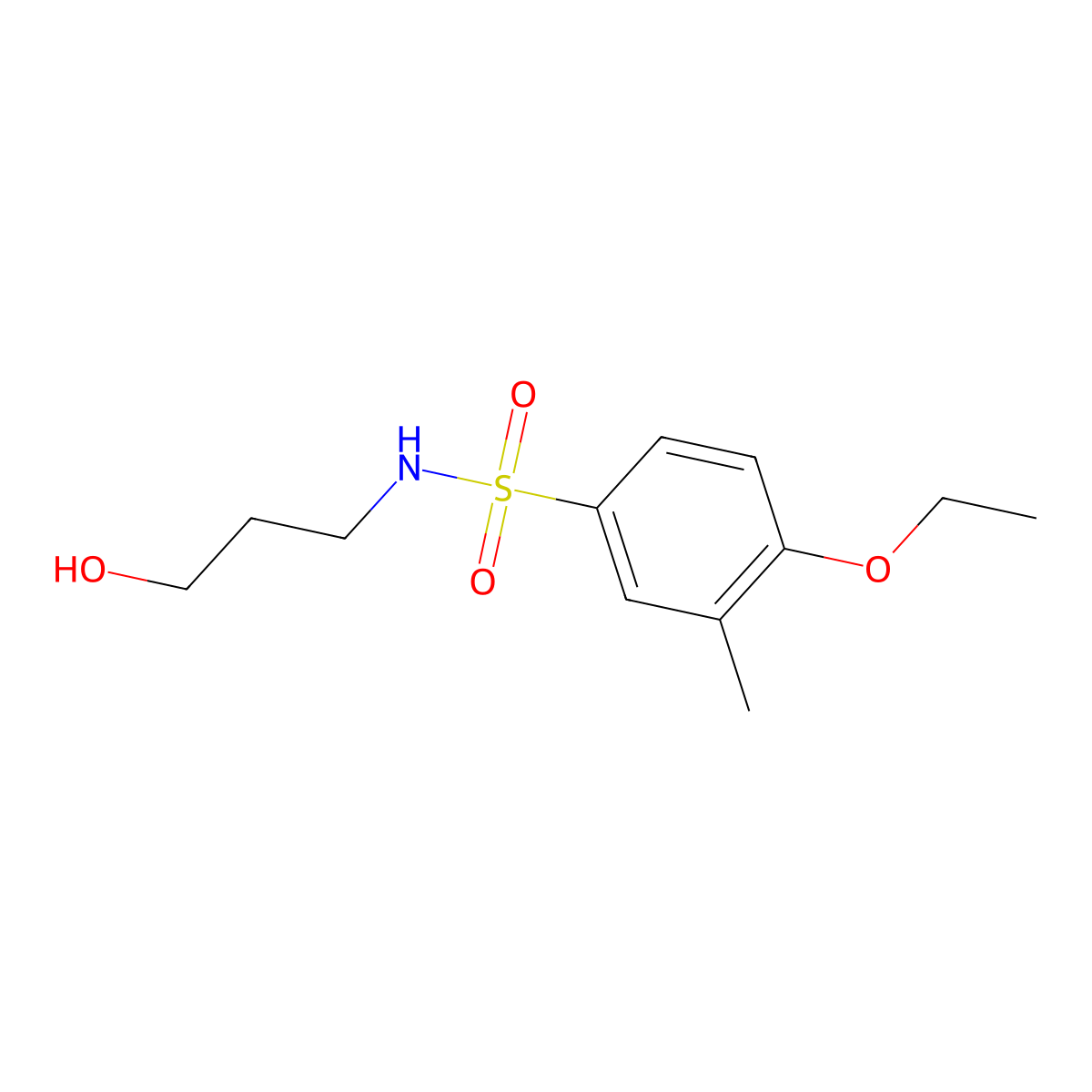 4-ethoxy-N-(3-hydroxypropyl)-3-methylbenzenesulfonamide molecular structure, CAS 1156892-61-3