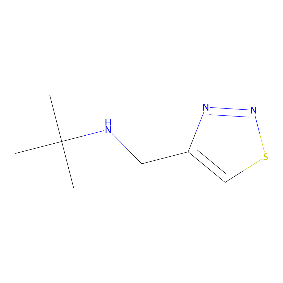Tert-butyl[(1,2,3-thiadiazol-4-yl)methyl]amine molecular structure, CAS 1156892-72-6