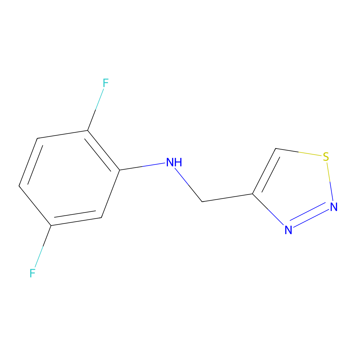 2,5-difluoro-N-[(1,2,3-thiadiazol-4-yl)methyl]aniline molecular structure, CAS 1156892-87-3